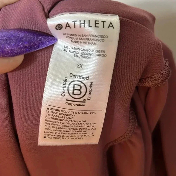 Athleta Salutation Joggers Dusty Pink Plus Size Walking Casual Loose Fit Comfy - Picture 8 of 9